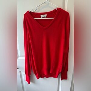 Vintage Y2K/90s Christian Dior Sweater Mens
Red V-Neck Knit Orlon Acrylic M